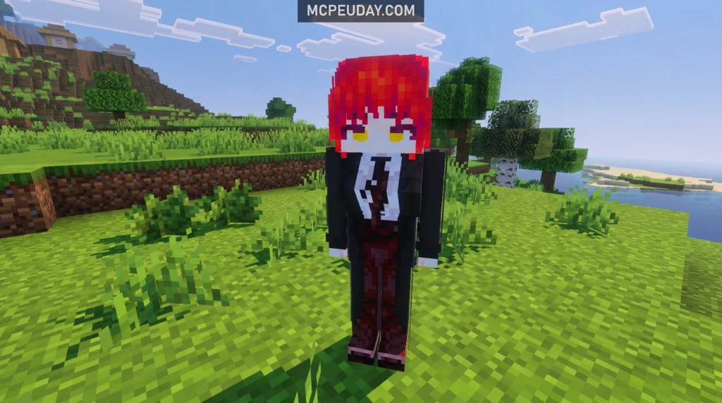 Chainsaw Man Minecraft Bedrock Denji Pochita anime survival gameplay