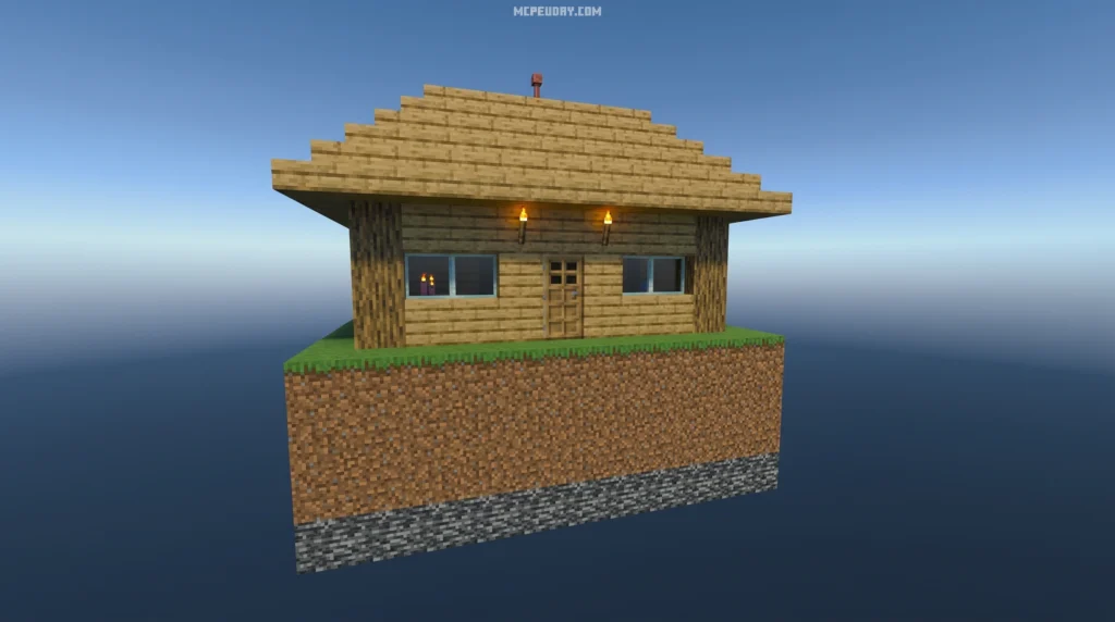 Lucky Skyblock Map floating island with lucky block