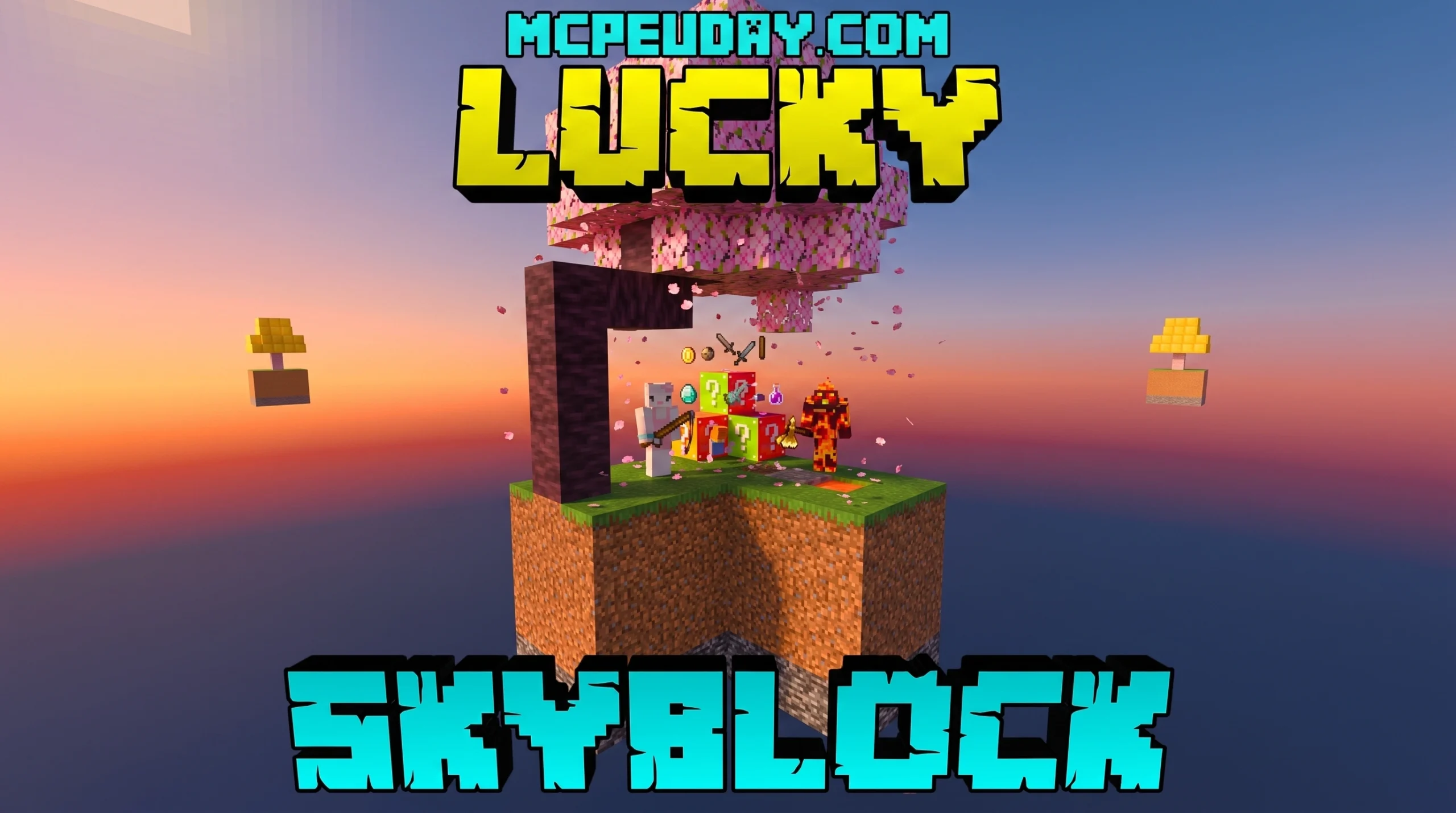 Lucky Skyblock Map (26.x, 1.21) – MCPE/Bedrock Map