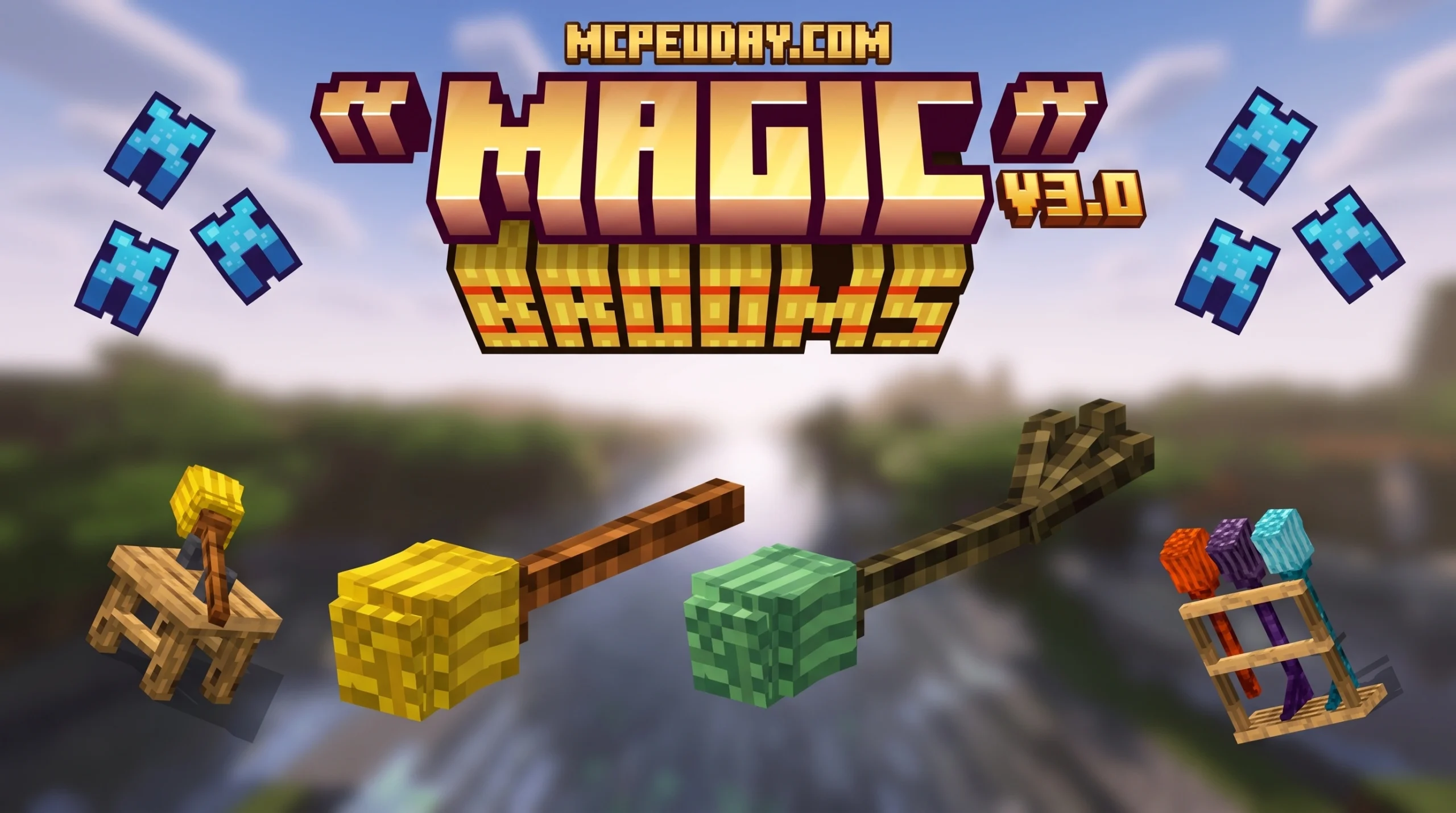 Magic Brooms Addon (26.x, 1.21) – MCPE/Bedrock Mod