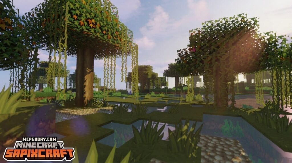 SapixCraft Resource Pack Minecraft main menu cartoon HD vibrant textures