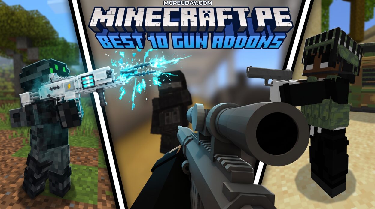 10 Best GUNS Addons for Minecraft Bedrock/PE (2026) – Top 10 Gun Mods
