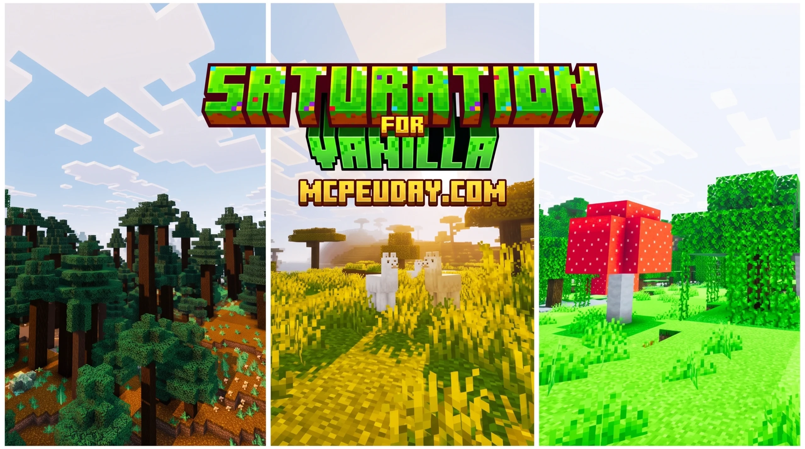 Saturation For Vanilla Shader (26.x, 1.21) – MCPE/Bedrock Shader