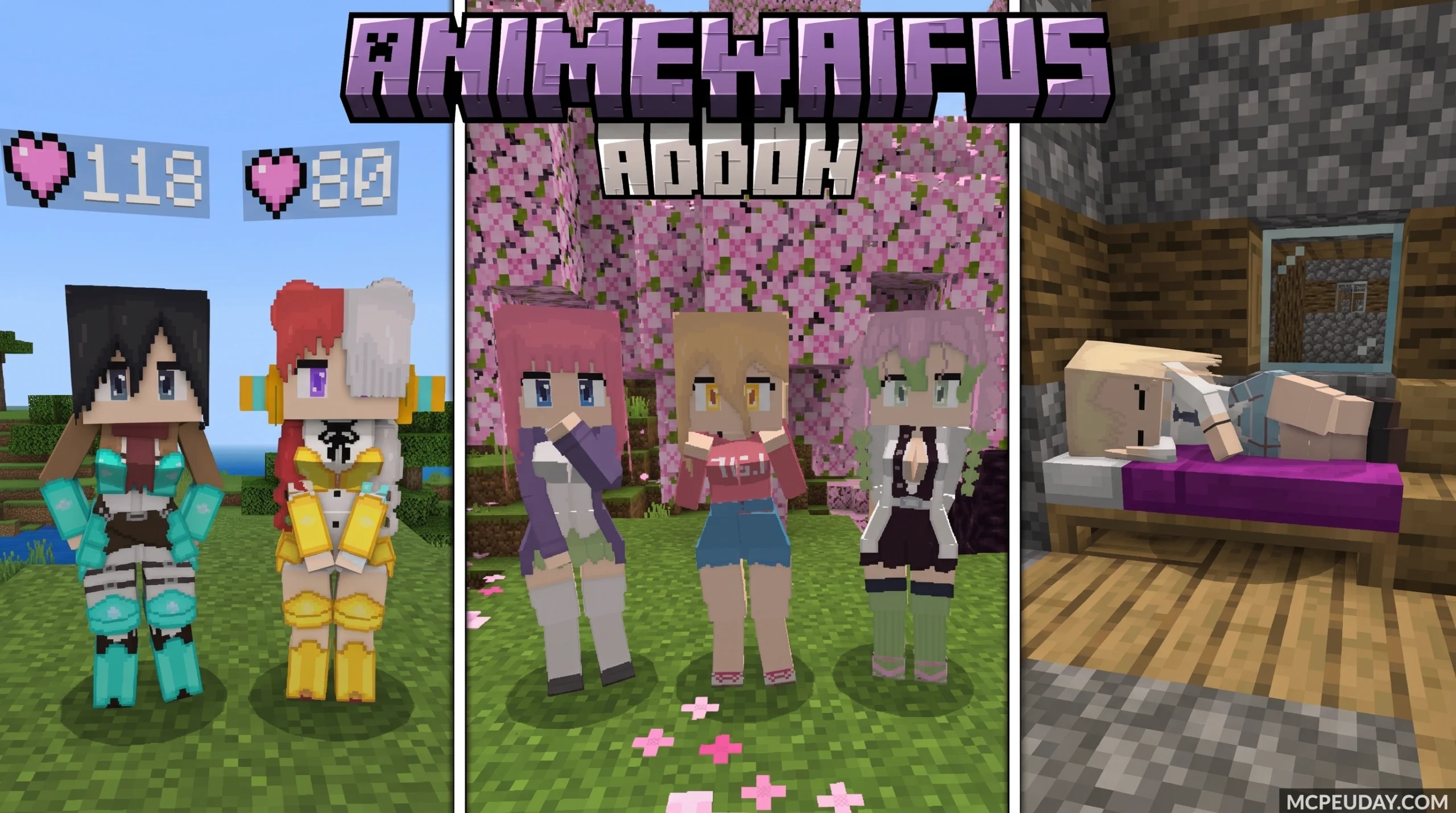 Anime Waifus Addon (26.x, 1.21) – MCPE/Bedrock Mod
