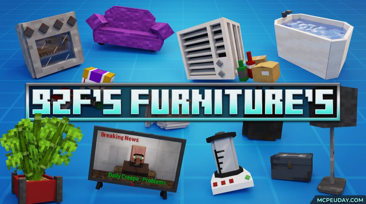BZF FURNITURE'S Addon (26.x, 1.21) – MCPE/Bedrock Mod