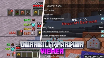 Durability Armor Viewer Addon (26.x, 1.21) – MCPE/Bedrock Mod