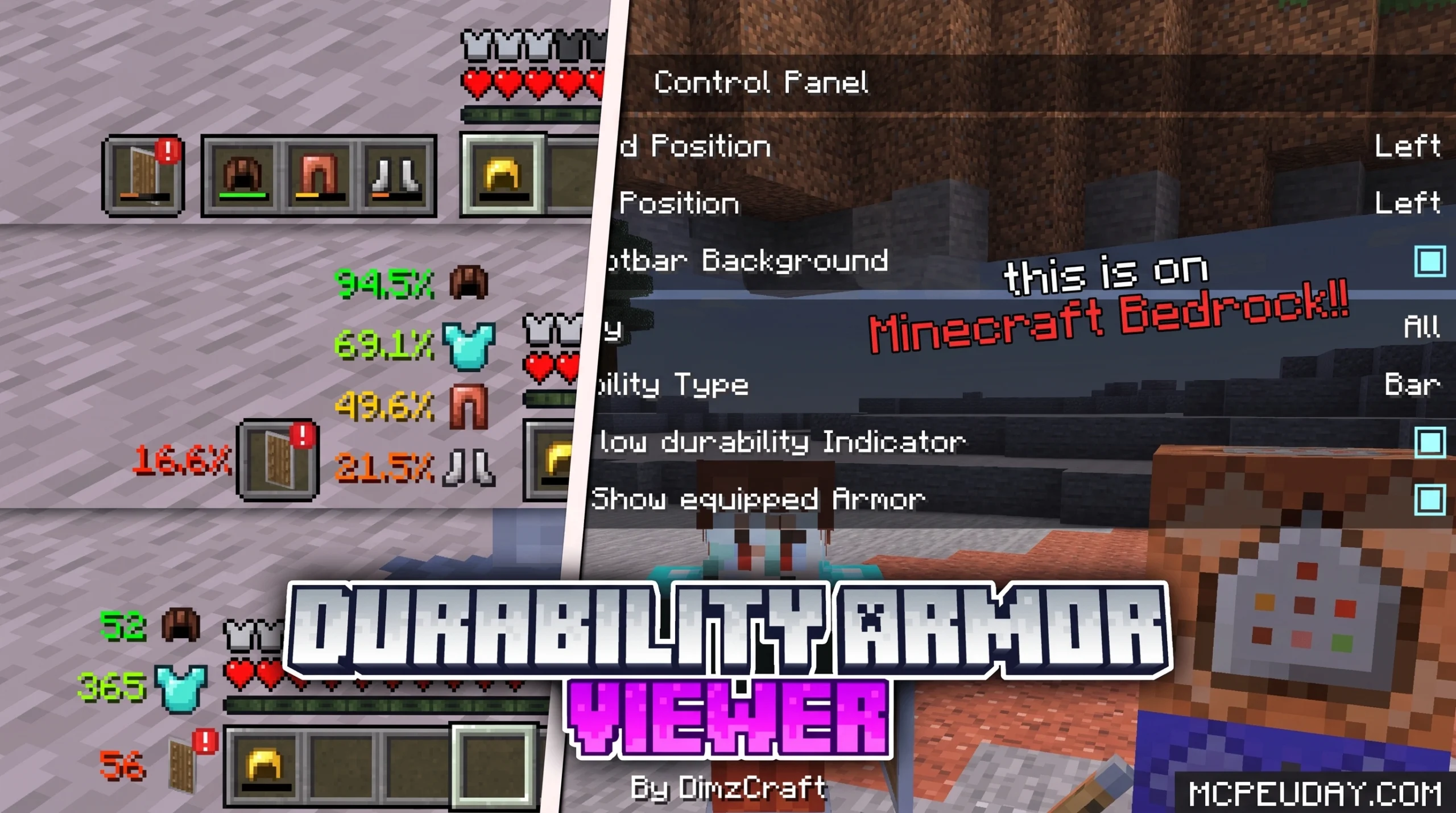 Durability Armor Viewer Addon (26.x, 1.21) – MCPE/Bedrock Mod