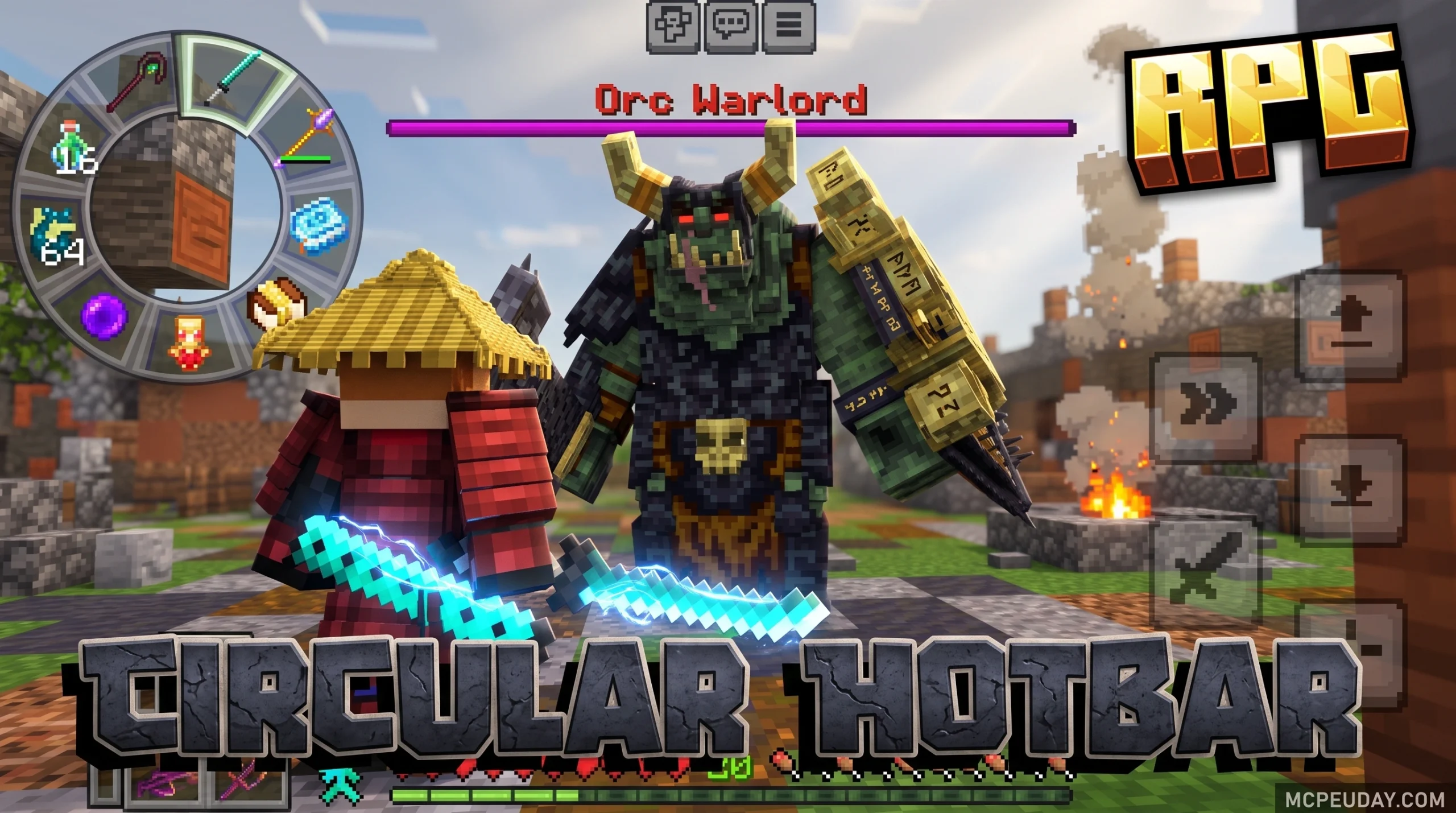 Circular Hotbar Texture Pack (26.x, 1.21) – MCPE/Bedrock Texture Pack