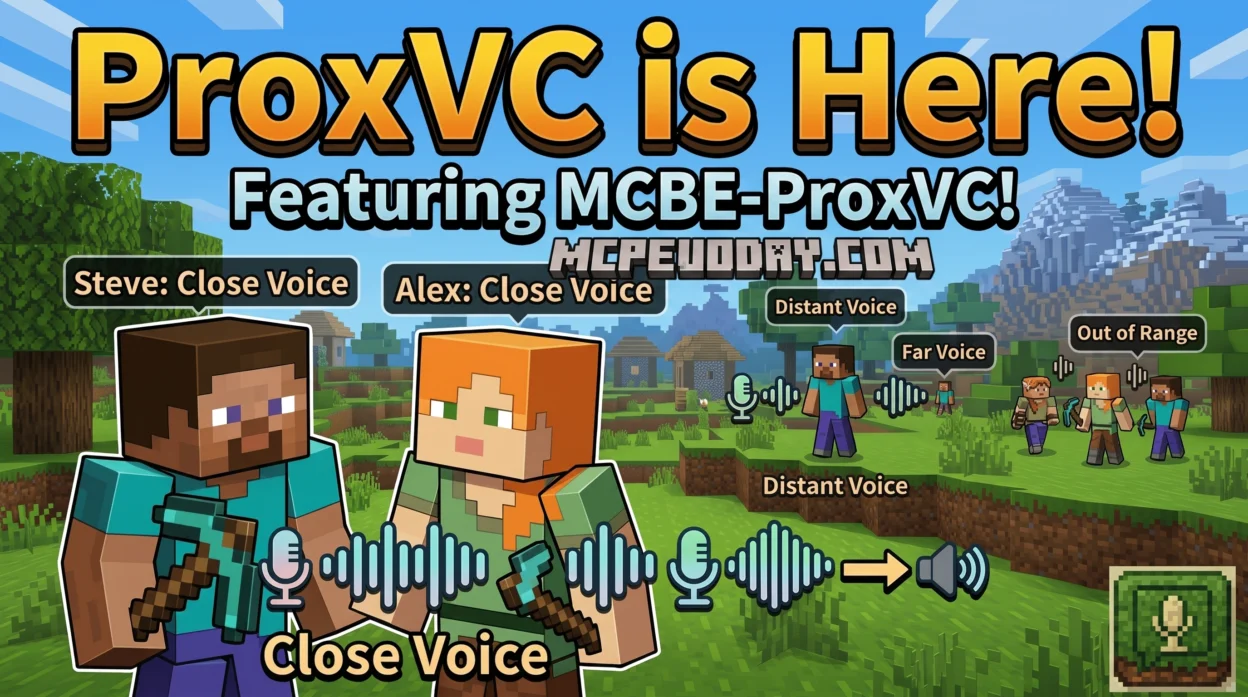 Proximity Voice Chat&Proximity Text Chat Addon (26.x, 1.21) – MCPE/Bedrock Mod