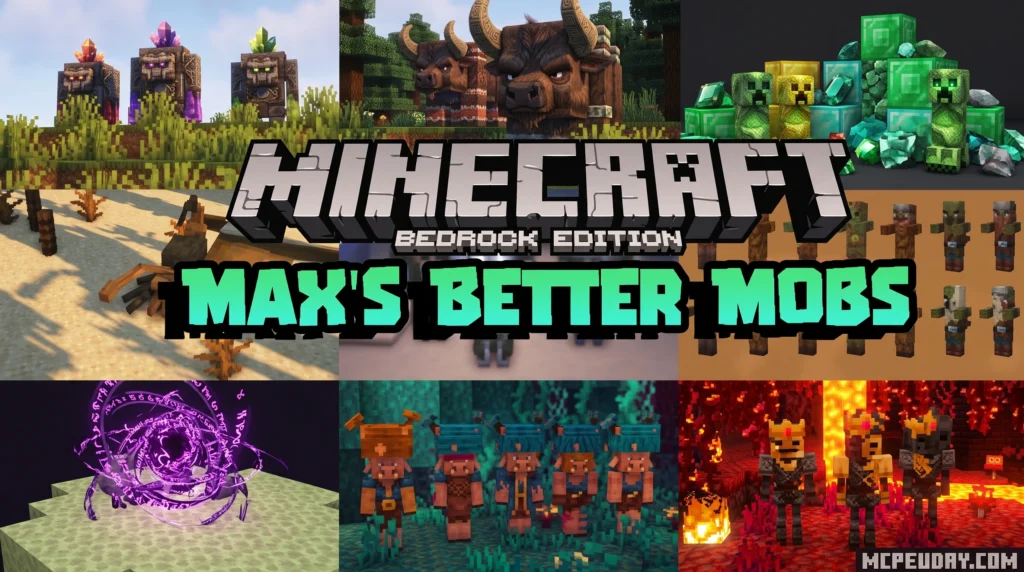 Max's Better Vanilla Mobs Texture Pack (26.x, 1.21) – MCPE/Bedrock Texture Pack