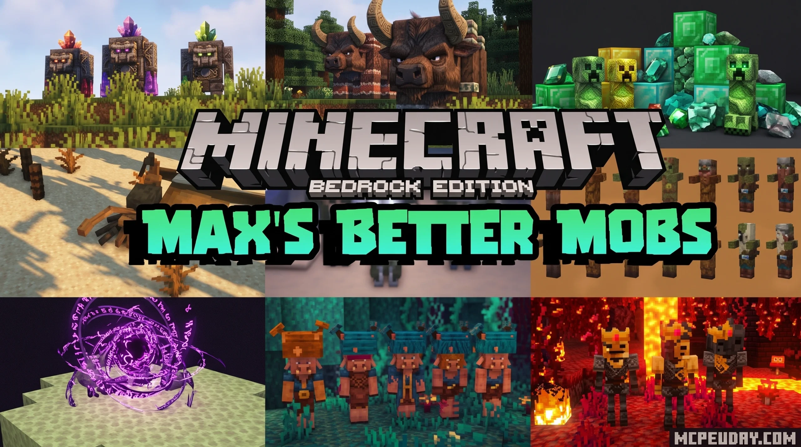 Max's Better Vanilla Mobs Texture Pack (26.x, 1.21) – MCPE/Bedrock Texture Pack