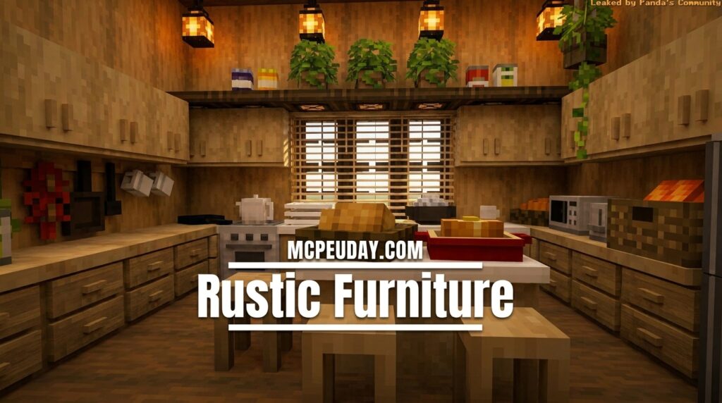 Rustic Furniture Addon (26.x, 1.21) – MCPE/Bedrock Mod