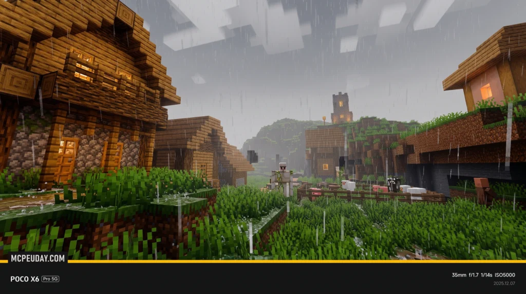 Newb x Flamingo Shader Minecraft gameplay pink twilight sky overworld