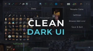 Clean Dark UI Pack (26.x, 1.21) – MCPE/Bedrock Pack
