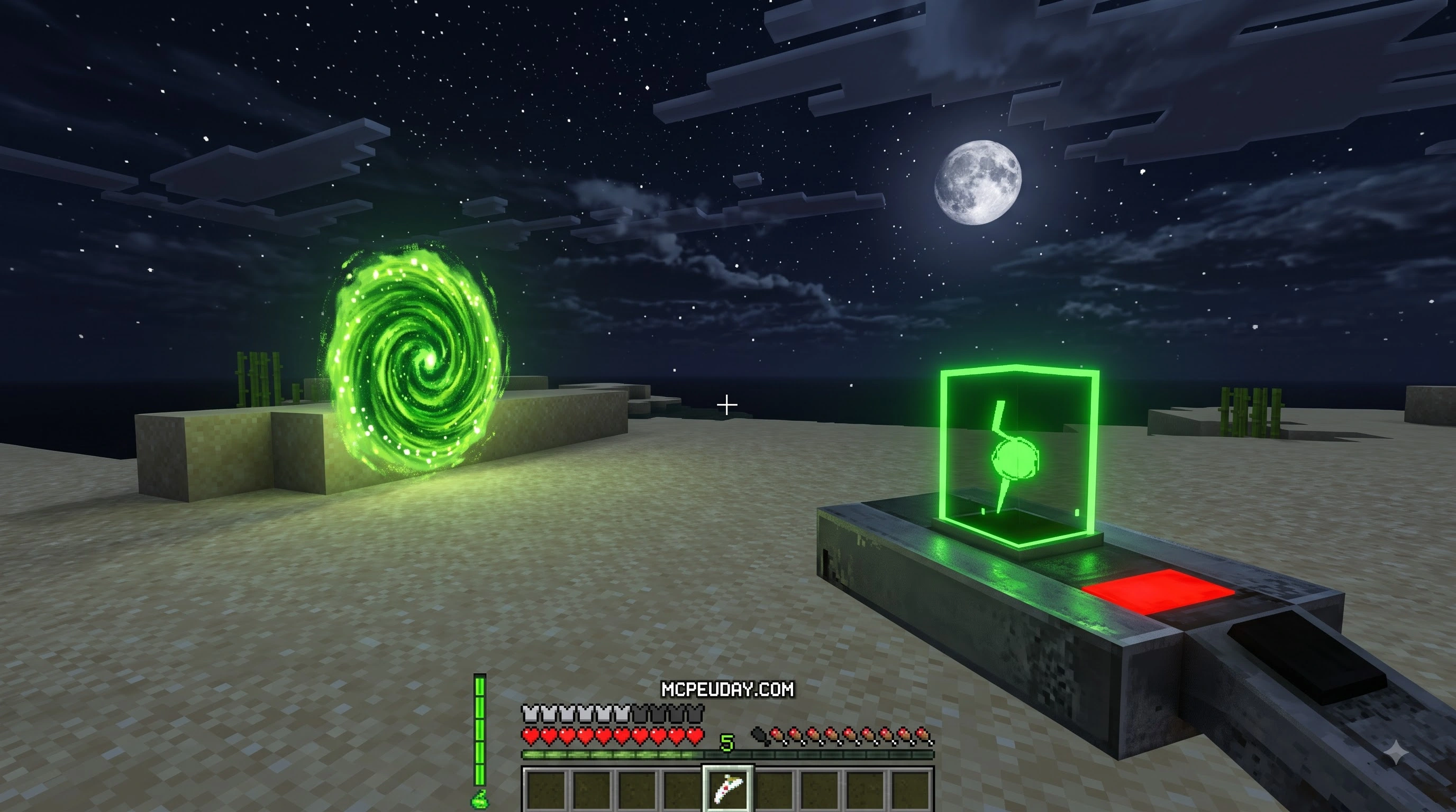 Portal Gun Addon (26.x, 1.21) – MCPE/Bedrock Mod