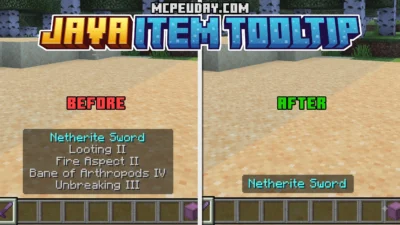 Java Tooltips With a Texture Pack (26.x, 1.21) – MCPE/Bedrock Pack