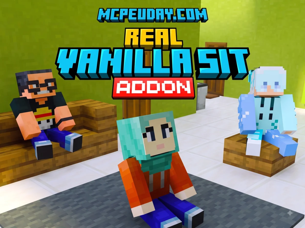 Real Vanilla Sit Addon (26.x, 1.21) – MCPE/Bedrock Mod