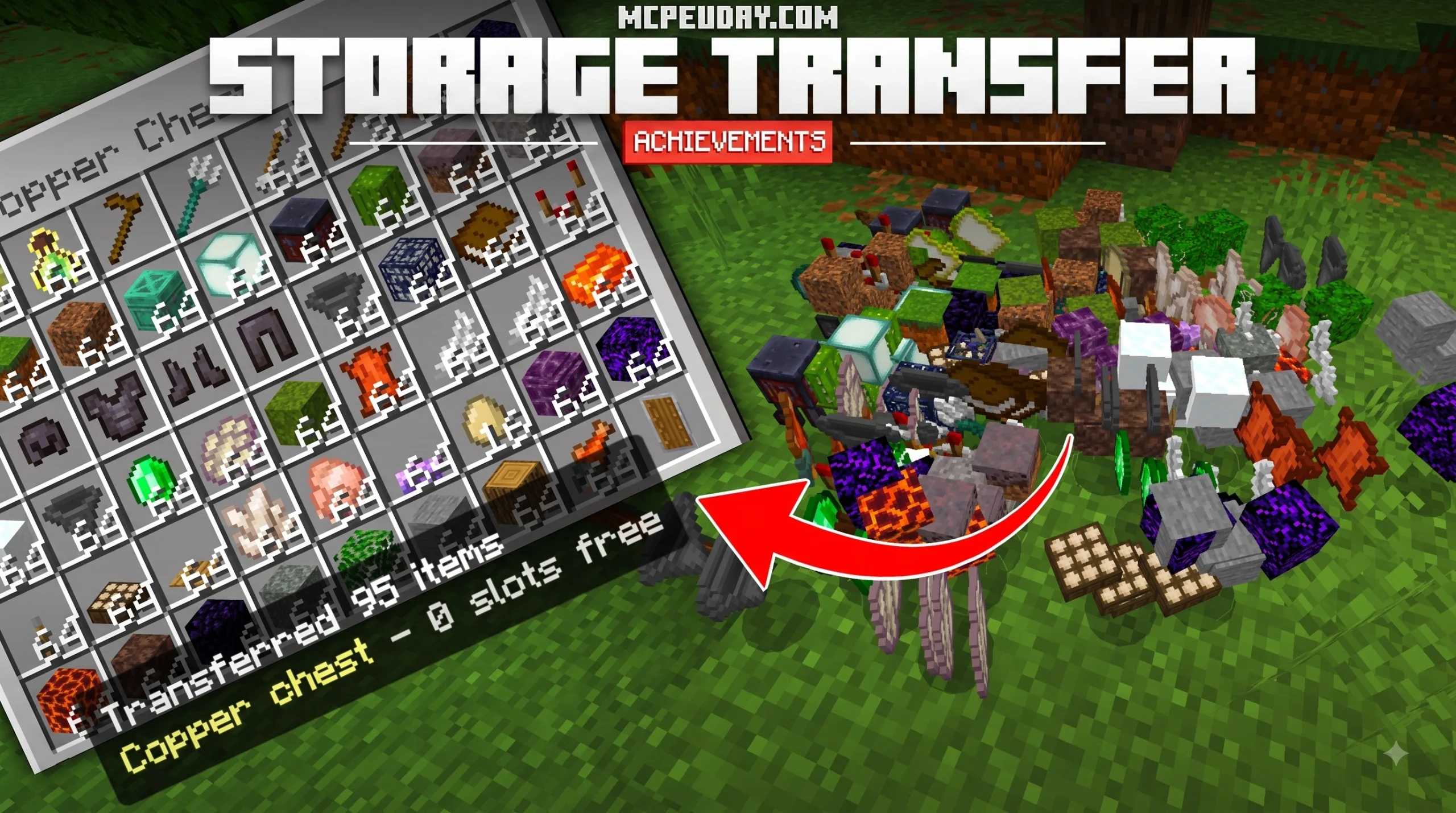Storage Transfer Addon (26.x, 1.21) – MCPE/Bedrock Mod