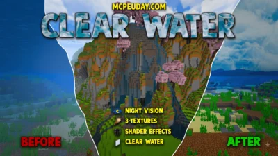 Clear Water Texture Pack (26.x, 1.21) – MCPE/Bedrock Pack