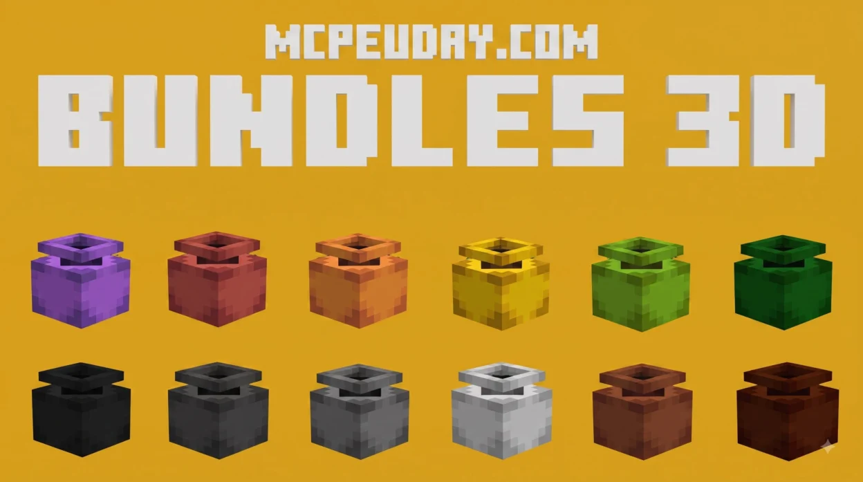 Bundles 3D Texture Pack (26.x, 1.21) – MCPE/Bedrock Pack