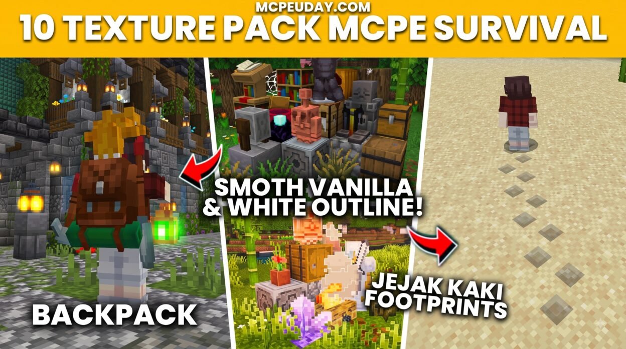 10 BEST MCPE TEXTUREPACKS FOR SURVIVAL (26.x, 1.21+)