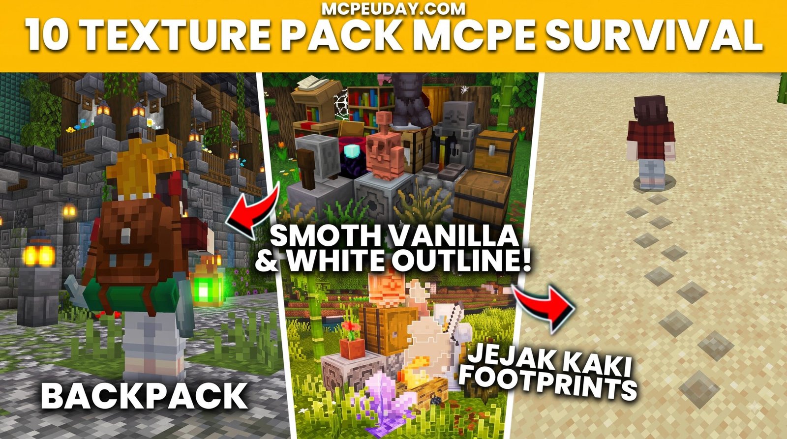 10 BEST MCPE TEXTUREPACKS FOR SURVIVAL (26.x, 1.21+)
