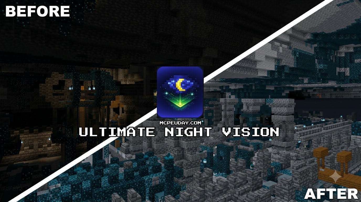 Ultimate Night Vision Addon (26.x, 1.21) – MCPE/Bedrock Mod