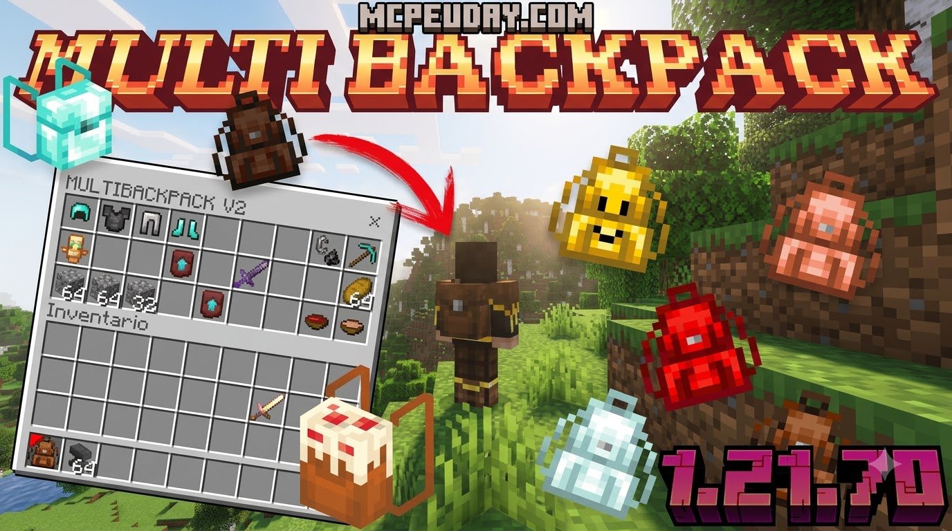 Multi Backpack Addon (26.x, 1.21) – MCPE/Bedrock Mod
