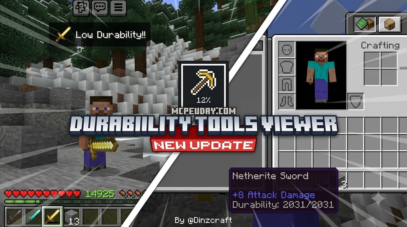 Durability Tools Viewer Addon (26.x, 1.21) – MCPE/Bedrock Mod