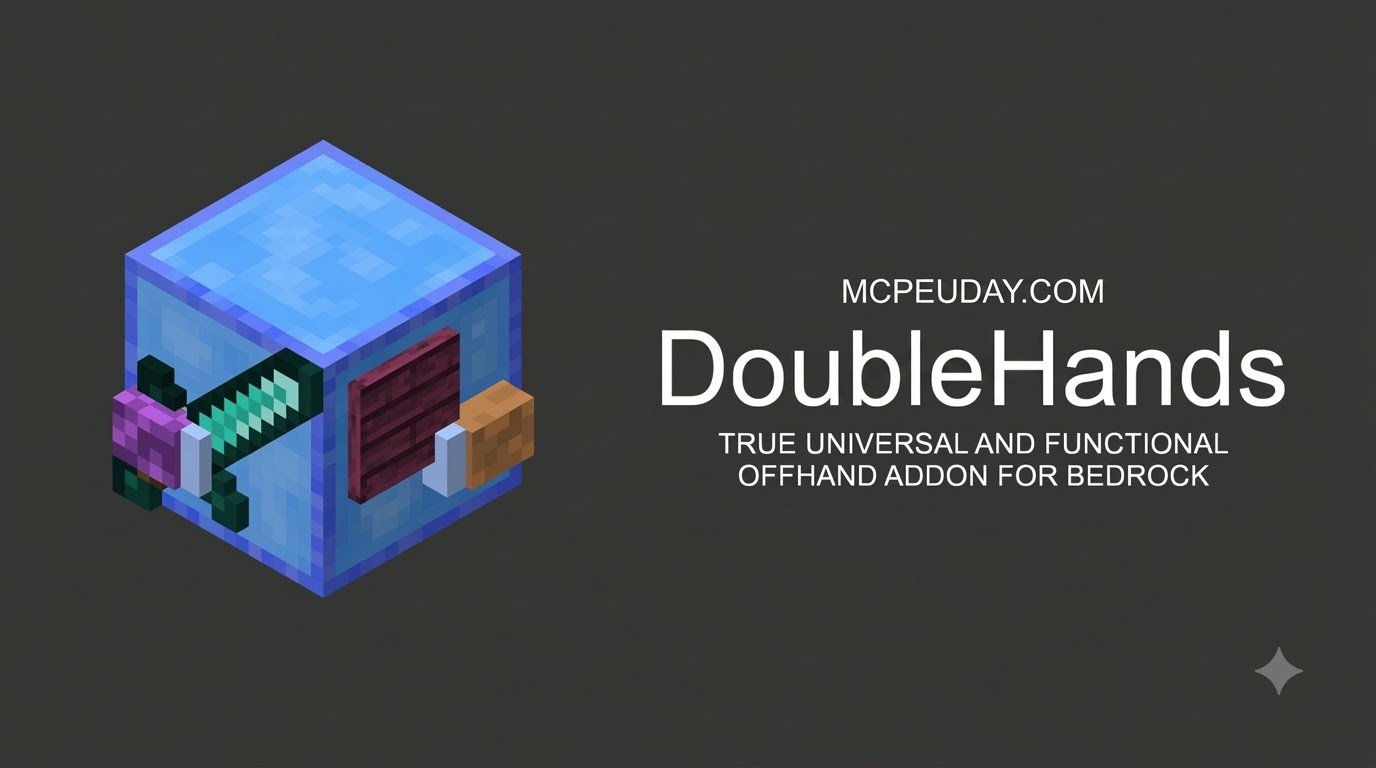 DoubleHands Addon - Functional Offhand like Java edition (26.x, 1.21) – MCPE/Bedrock Mod
